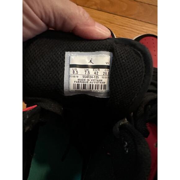 Nike Air Jordan 1 Mid Multicolor Sneakers Men’s US 8.5 | Black Teal Red Gold - Picture 5 of 7